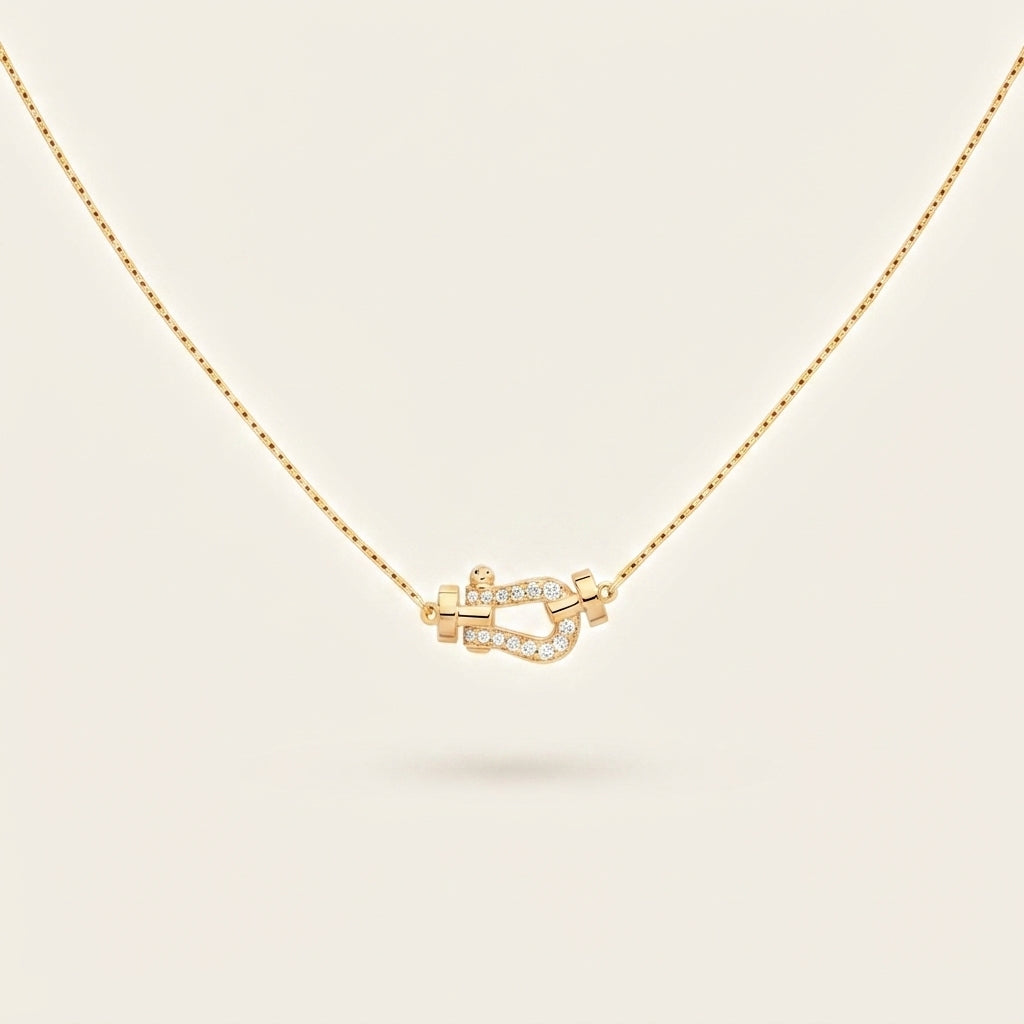 Collier Force Pavé Or Zircons Blancs