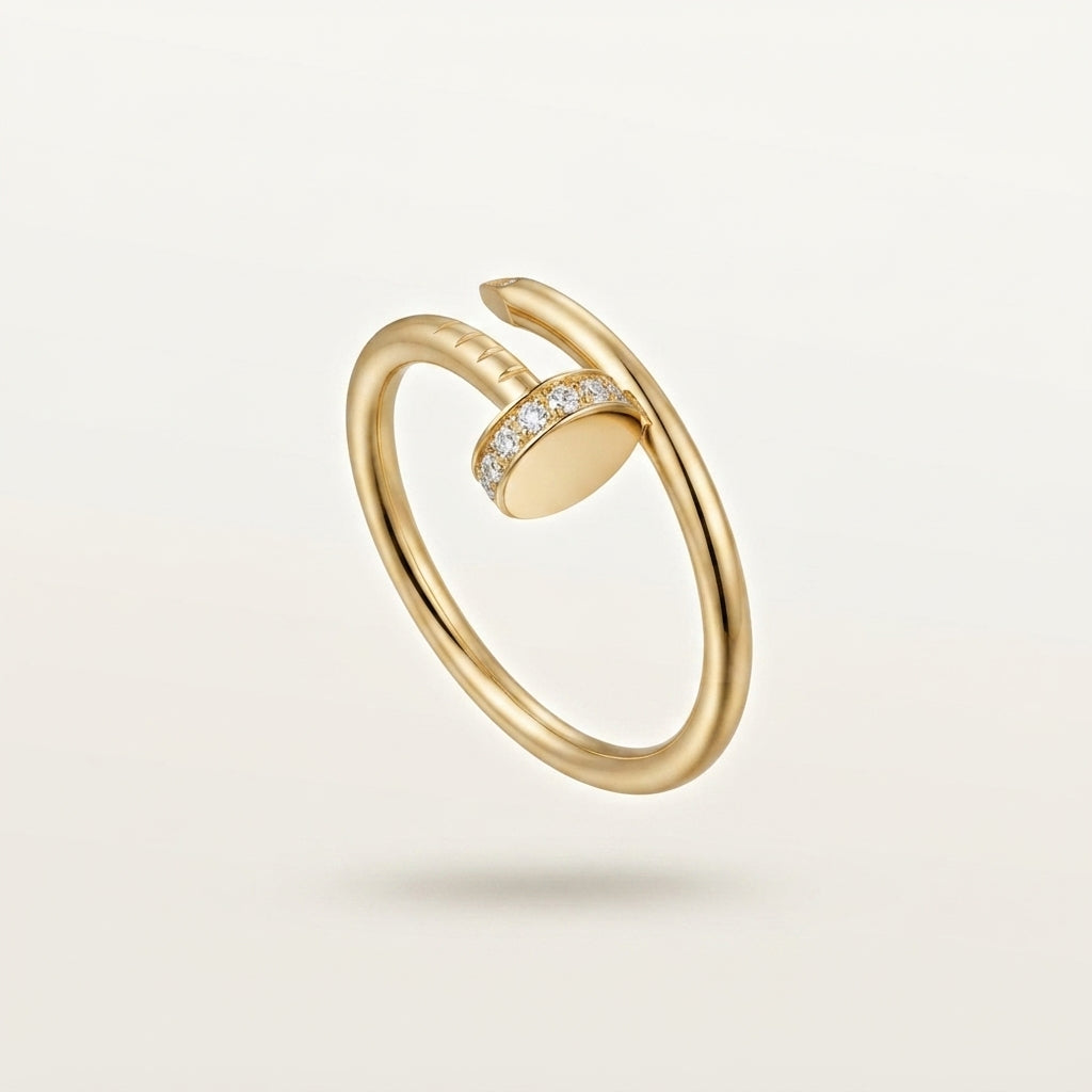 Bague Clou Or Zircons