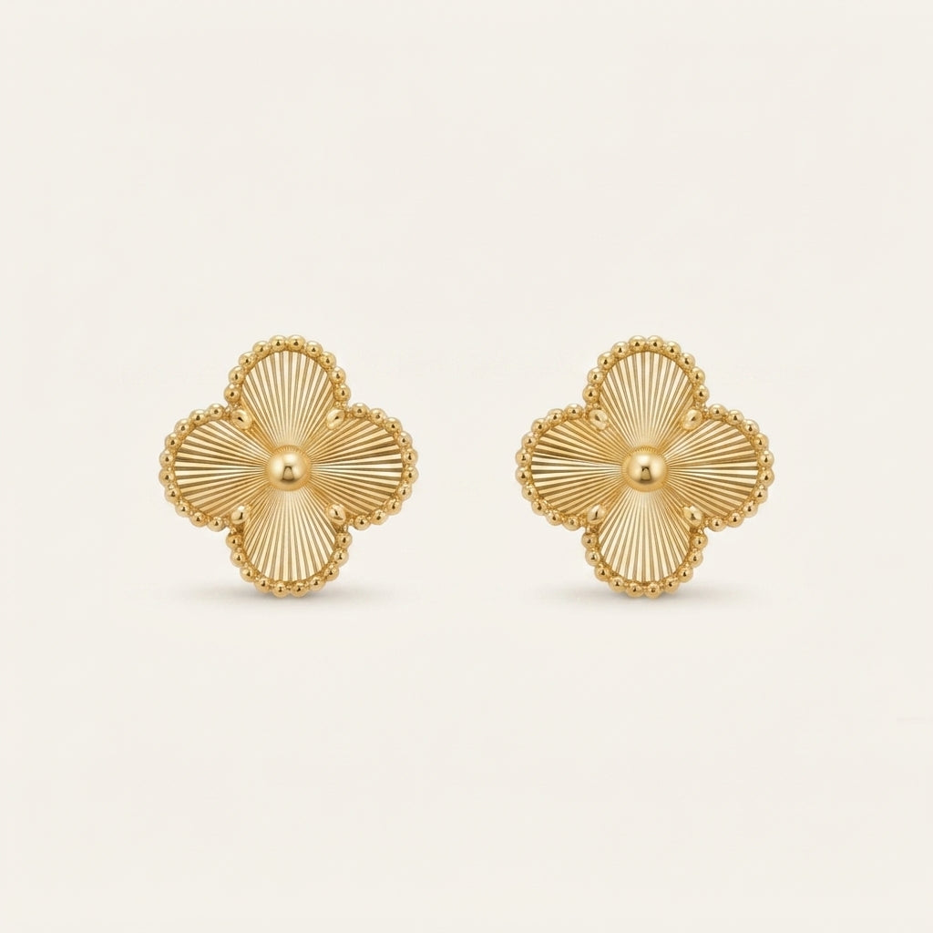 Boucles d'Oreilles Alhambra motif guilloché