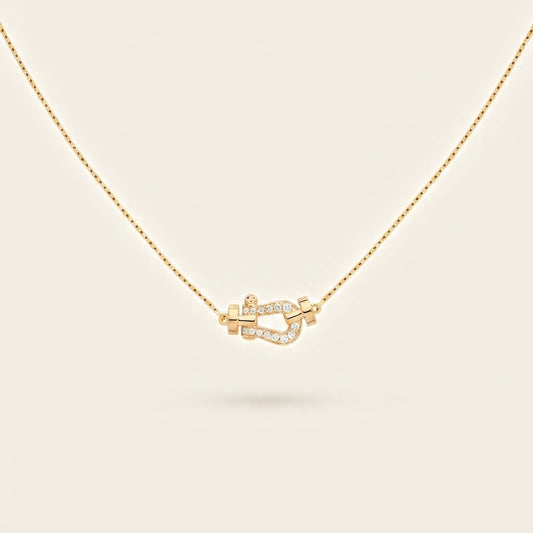 Collier Force Pavé Or  Zircons Blancs