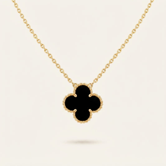 collier pendentif Alhambra en or jaune et onyx noir