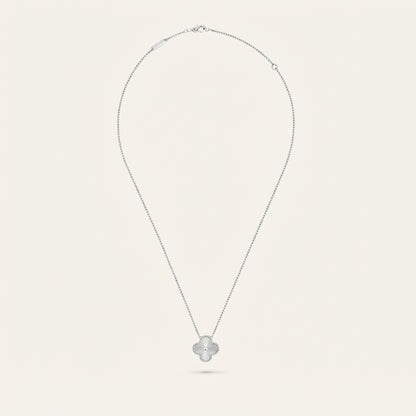 Collier Trèfle Guilloché Or