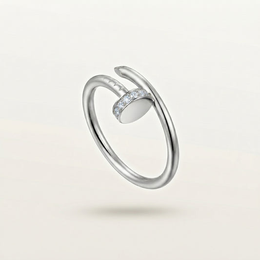 Bague Clou Argent Pavé Zircons
