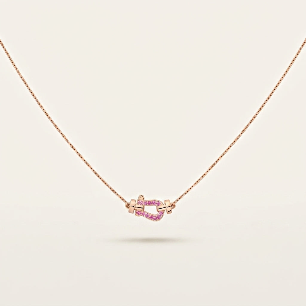 Collier Force Pavé Saphirs Roses