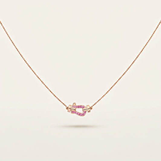 Collier Force Pavé Saphirs Roses