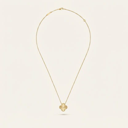 Collier Trèfle Guilloché Or