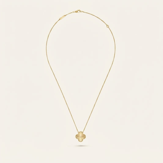 Collier Trèfle Guilloché Or