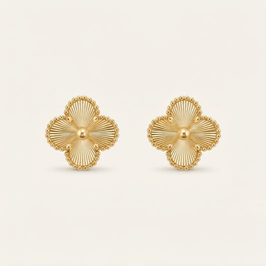 Boucles d'Oreilles Alhambra motif guilloché