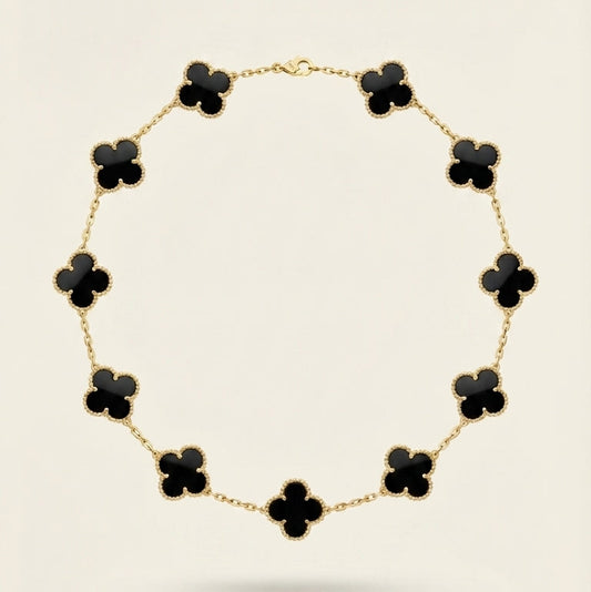 collier trèfle van cleef onyx noir